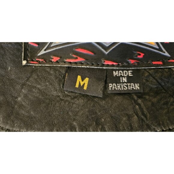 Joe Rocket Mens Black Leather Chaps Medium Open Back Pant 28"-32" Waist - Picture 9 of 13